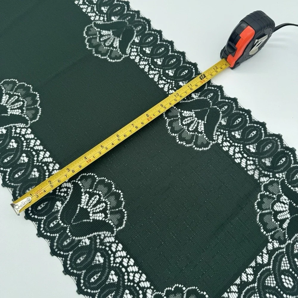 Vintage Green Lace Placemats & Table Runners Set 5 Floral‎ Scalloped Decor